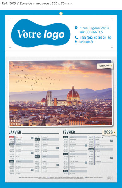 Bloc calendrier publicitaire illustré, Sites du Monde
