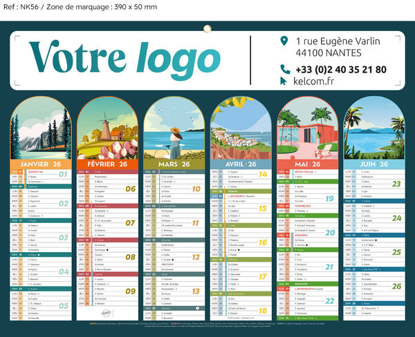 Calendrier bancaire Banc'ill Medium publicitaire