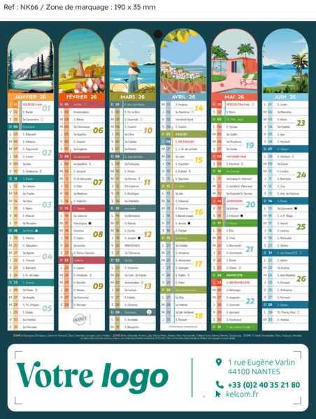 Calendrier bancaire Banc'ill Mini publicitaire