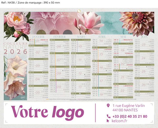 Calendrier bancaire Evasion Medium publicitaire