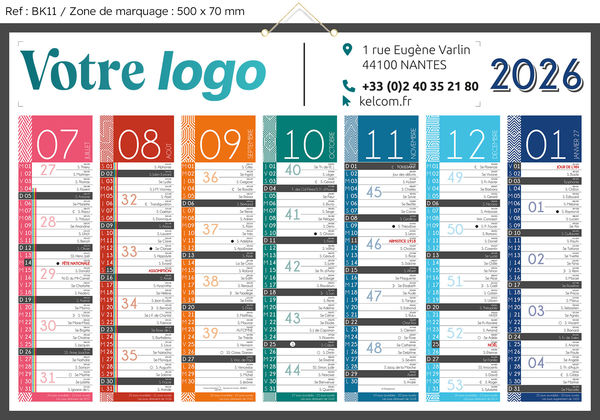 Calendrier bancaire Tendance Maxi publicitaire