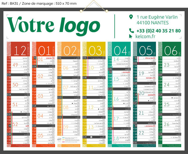 Calendrier de banque publicitaire à personnaliser, Tendance