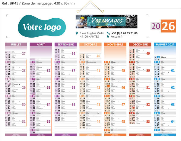 Calendrier de banque publicitaire qualité, Prismabanque 1
