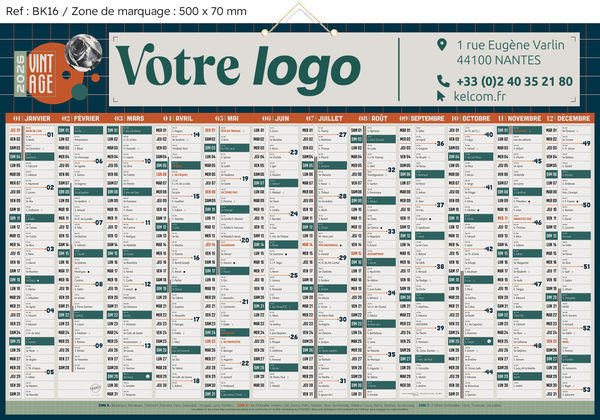 Calendrier de banque, Vintage
