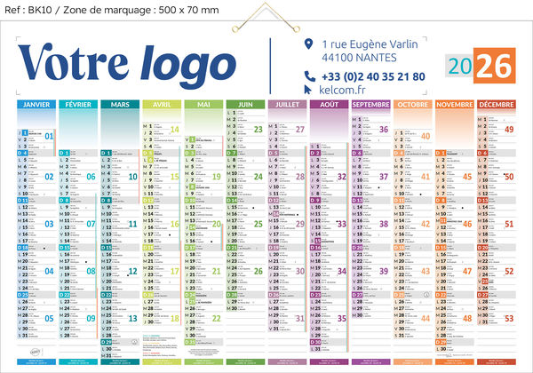Calendrier grand format, Maxi Banque