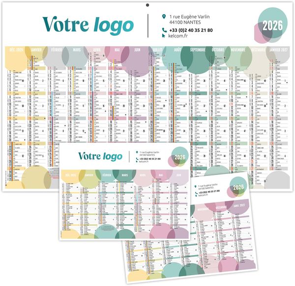 Calendrier personnalisable bulles 2025