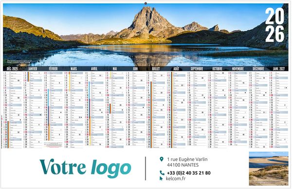 Calendrier personnalisé libre choix aquitain 2025