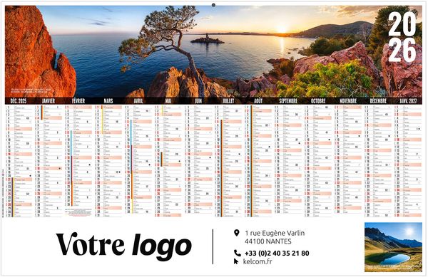 Calendrier personnalisé libre choix azuréen 2025