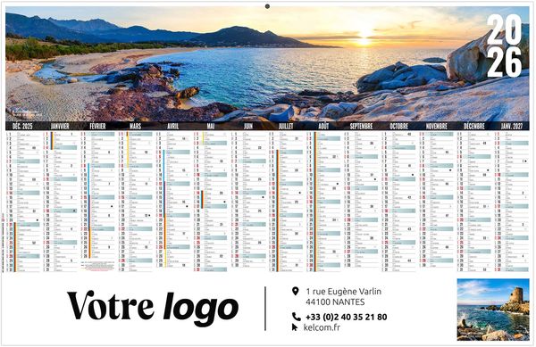Calendrier personnalisé libre choix corse 2025