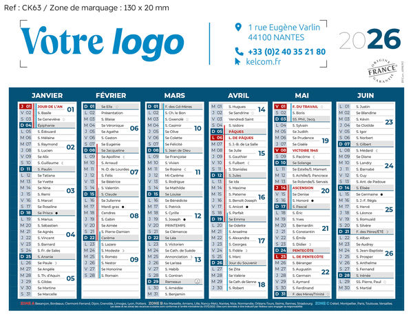 Calendrier publicitaire, Classique Micro