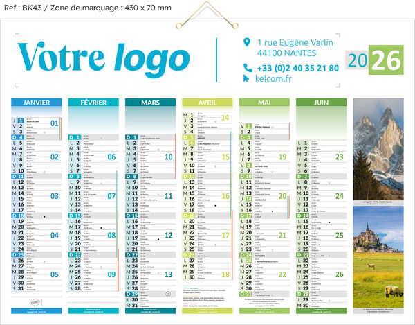 Calendrier publicitaire 4 saisons, Les 4 Saisons