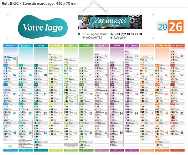 Calendrier publicitaire contre collé, Uni-Europe