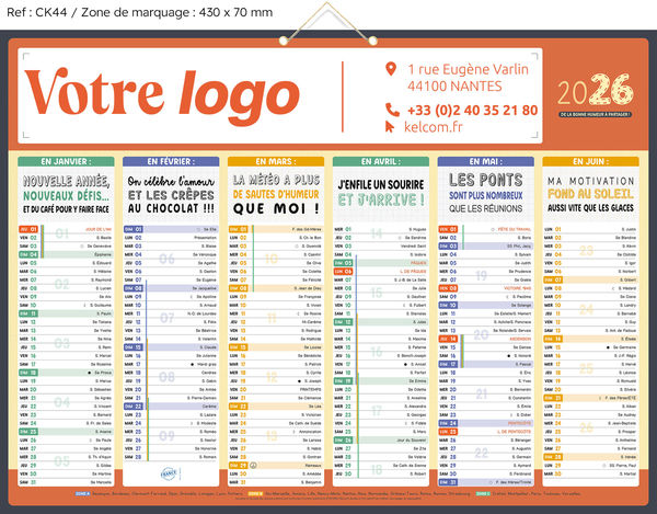 Calendrier publicitaire de banque humour, Humour