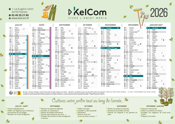 Calendrier publicitaire Jardin 1