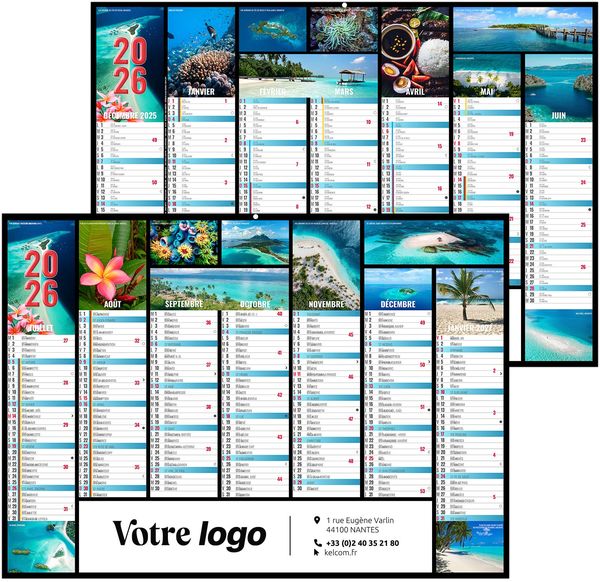 Calendrier publicitaire jeanne 2025