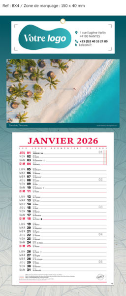 Calendrier publicitaire lagon, Aquablue
