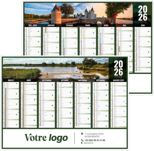 Calendrier publicitaire liberté centre val