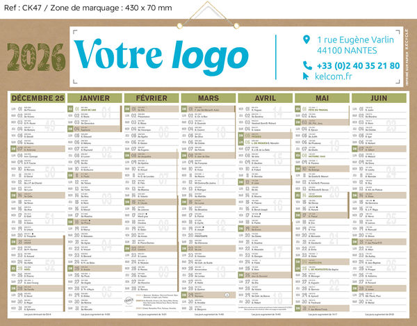 Calendrier Publicitaire Natura