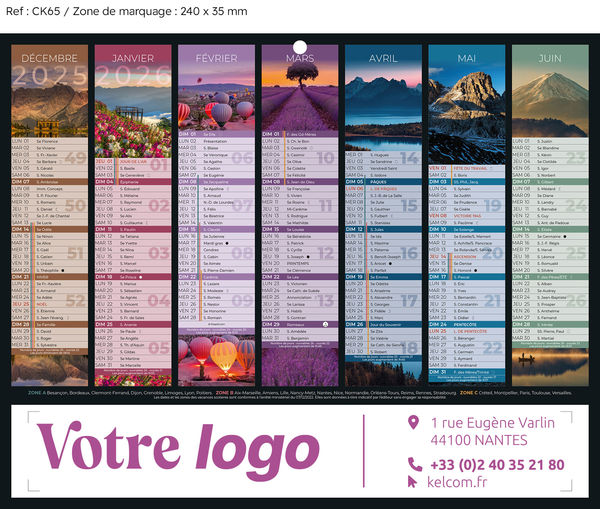 Calendrier publicitaire pas cher, Mini Clichés