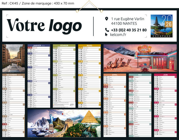 Calendrier publicitaire personnalisé escapade, Découverte