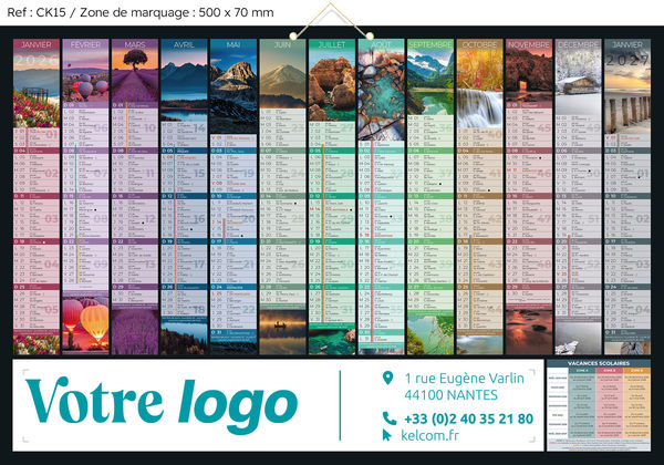 Calendrier publicitaire personnalisé, Maxi Horizons