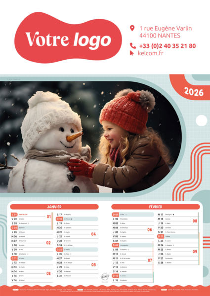 Calendrier publicitaire photographe, Enfants