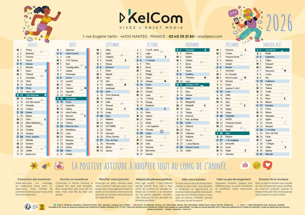 Calendrier publicitaire Positive attitude 1