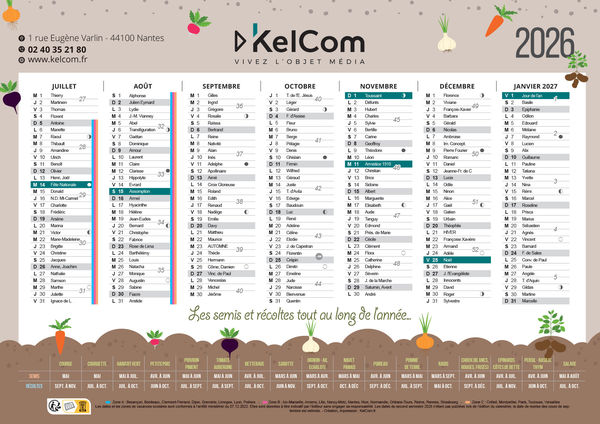 Calendrier publicitaire Semis et récoltes 1