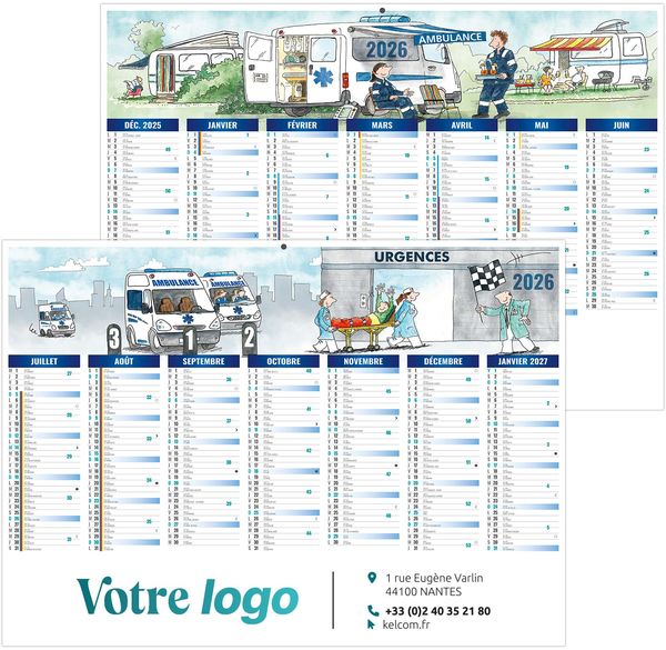 Calendrier publicitaire de toute urgence 2025