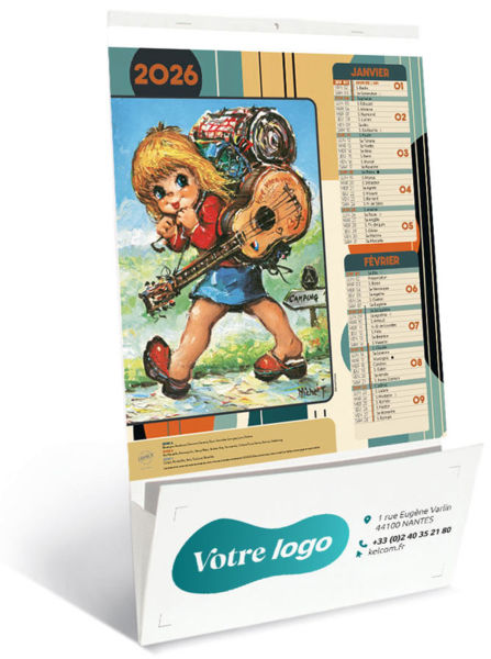 Calendrier publicitaire vide poche à personnaliser, Les Petits Mômes