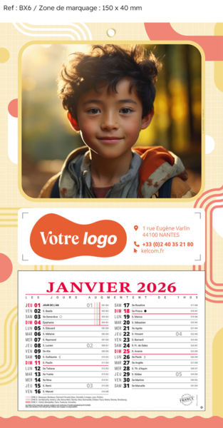 Calendrier publicitaires enfants,Regards d'Enfants