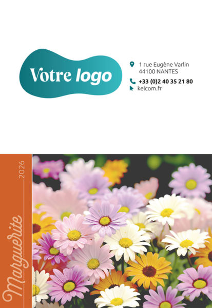 Calendriers de poches publicitaires fleurs, Floralis