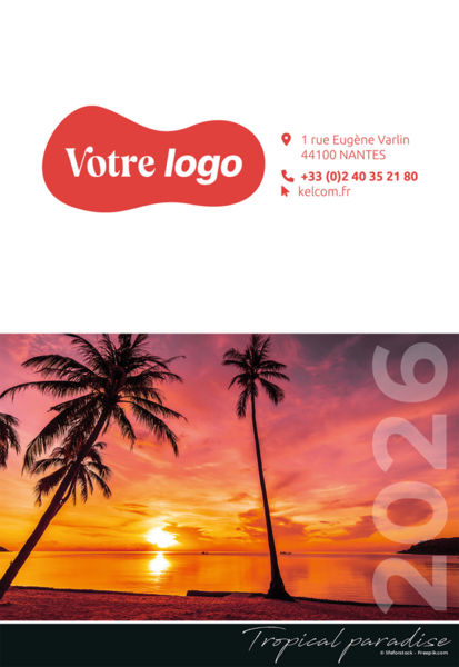 Calendriers publicitaires de poches plage, Plages Cocotiers