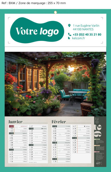 Calendriers publicitaires jardins, Jardins 