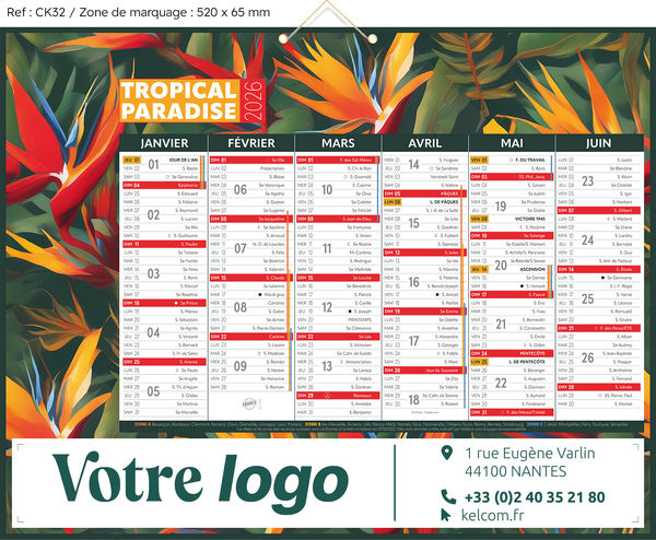 Calendriers publicitaires paysages, Exotique