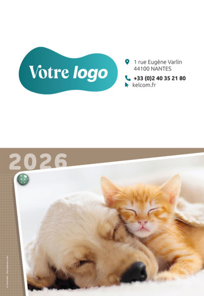 Calendriers publicitaires poches animaux, Nos amis
