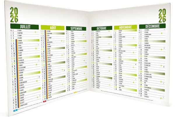 Calendrier entreprise origami carré vert 2025