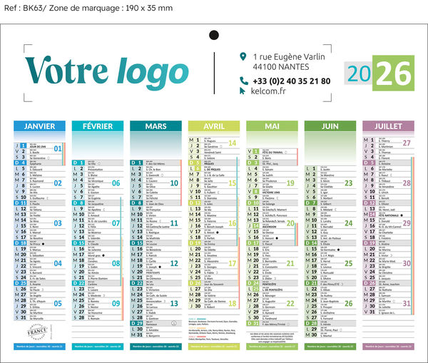 Minis calendriers publicitaires, Mini Les 4 Saisons