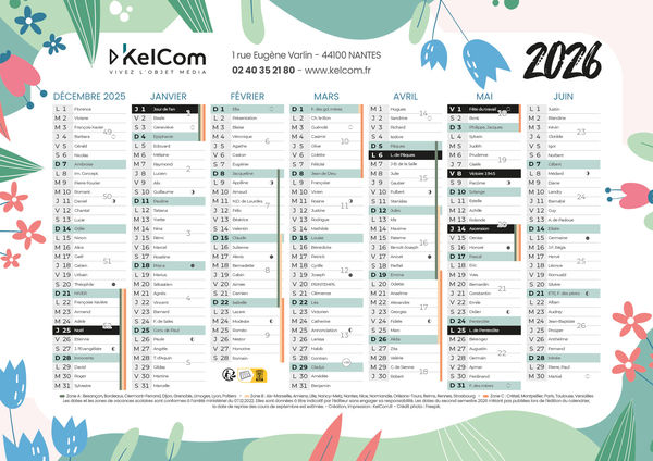 Printemps - Calendrier Personnalisé