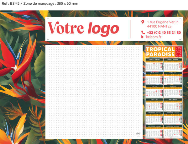 Sous mains publicitaires, entreprise soyez présente toute l'année!