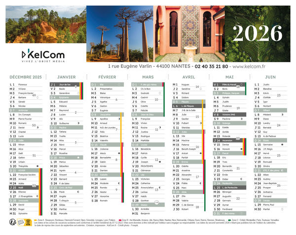 Voyages - Calendrier Personnalisé