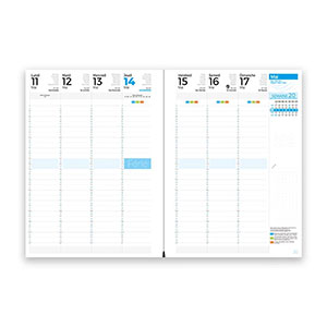 Agenda personnalisable semainier : Agenda personnalisable Londres medium Bleu canard 14
