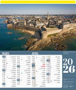 Bloc calendrier publicitaire, Sites de France 1