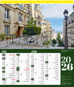 Bloc calendrier publicitaire, Sites de France 2