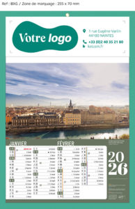 Bloc calendrier publicitaire, Sites de France