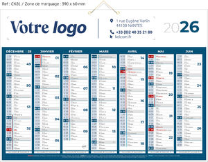 Calendrier bancaire, Classique Couleurs