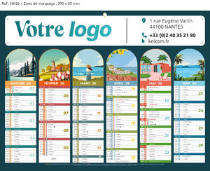 Calendrier bancaire Banc'ill Medium publicitaire