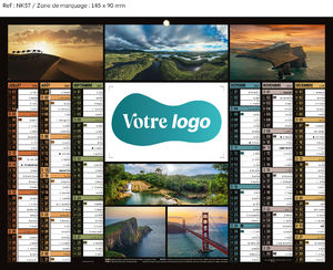 Calendrier bancaire Paysages Medium publicitaire 1