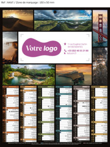 Calendrier bancaire Paysages Mini publicitaire 1