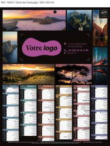 Calendrier bancaire Paysages Mini publicitaire 2